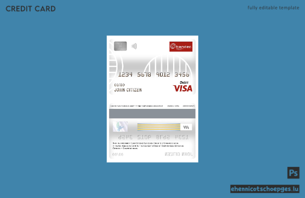 Beispielvorschau einer Cuba Bandec Banco de Credito y Comercio Bank Visa Debitkarte